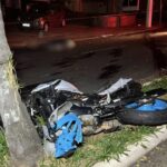 Motociclista morre ao colidir moto em coqueiro